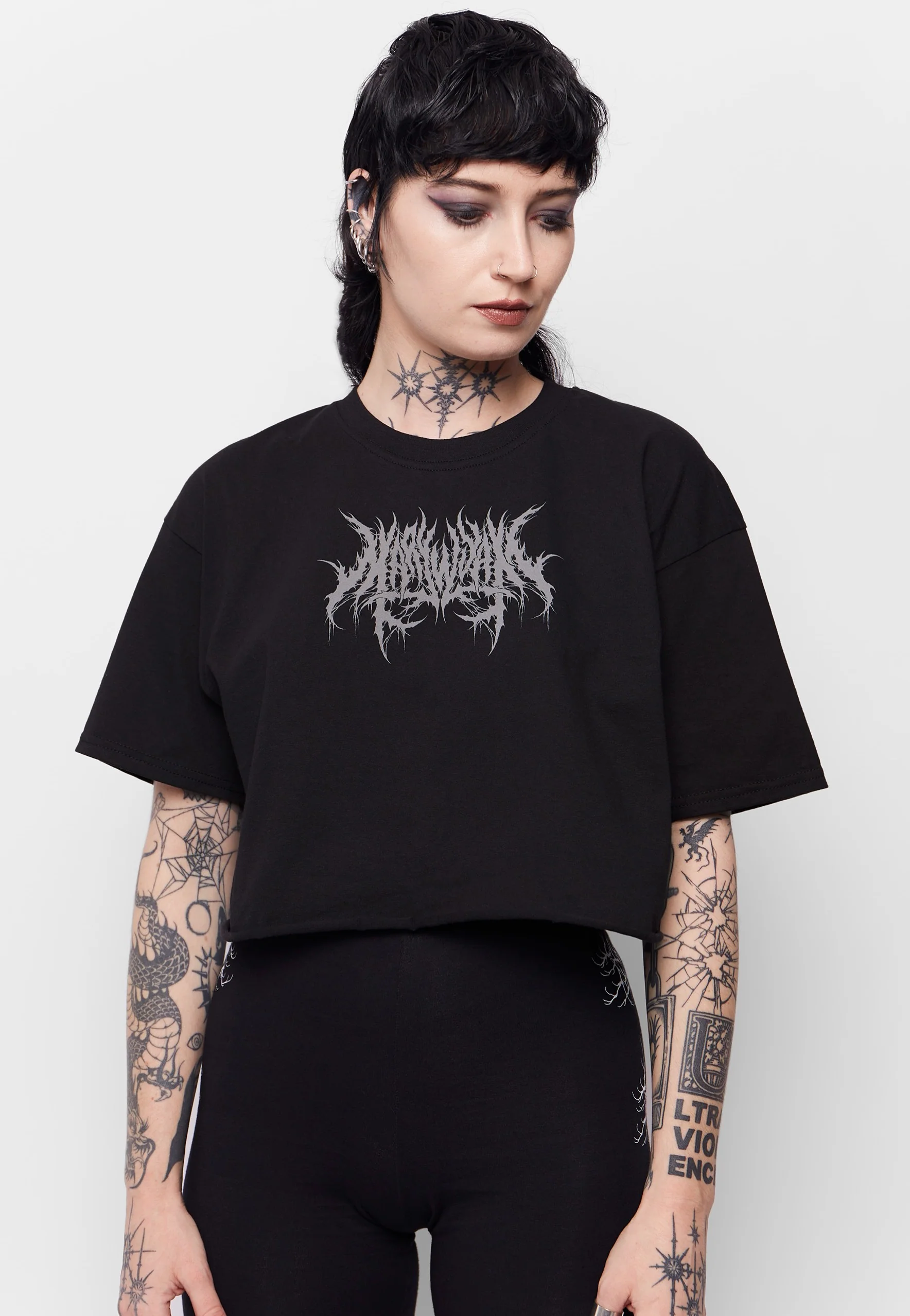 Bild von Mary Wyatt - Requiem Cut Off Black - Oberteil - Schwarz - XL - 100% Baumwolle,Jersey