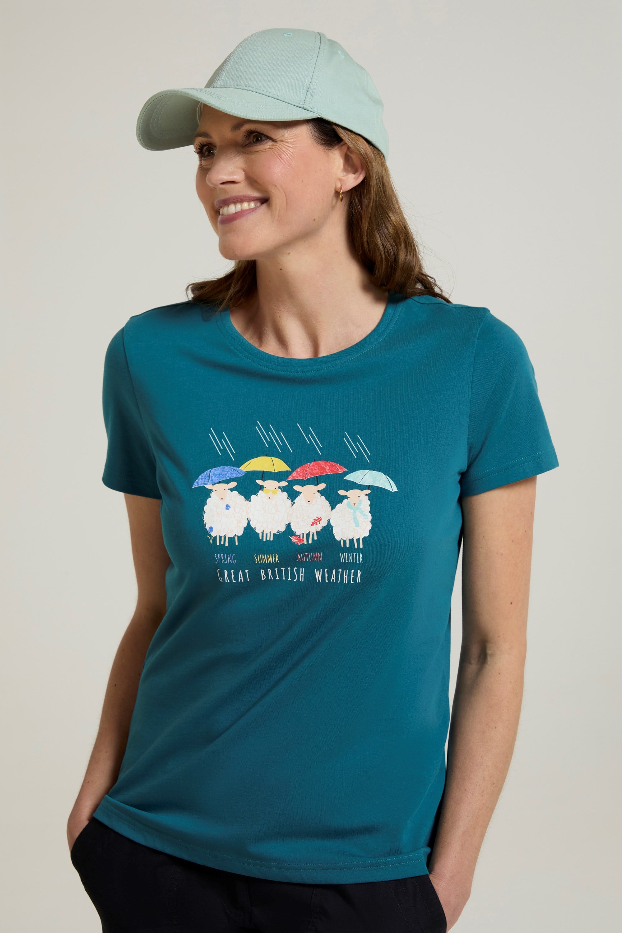 Bild von Great British Weather Damen T-Shirt - Aquamarin