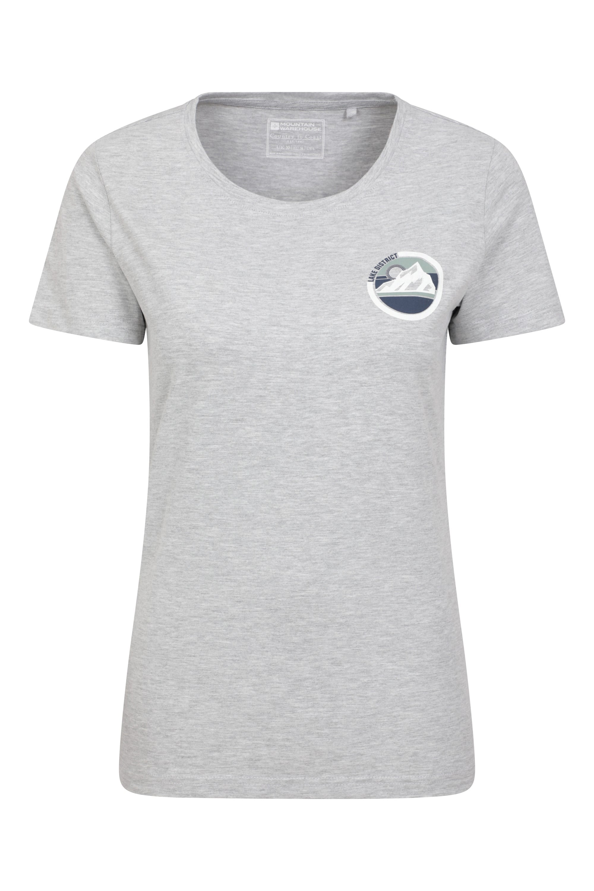 Bild von Lake District Tree Ring Bio-Baumwoll Damen T-Shirt - Grau