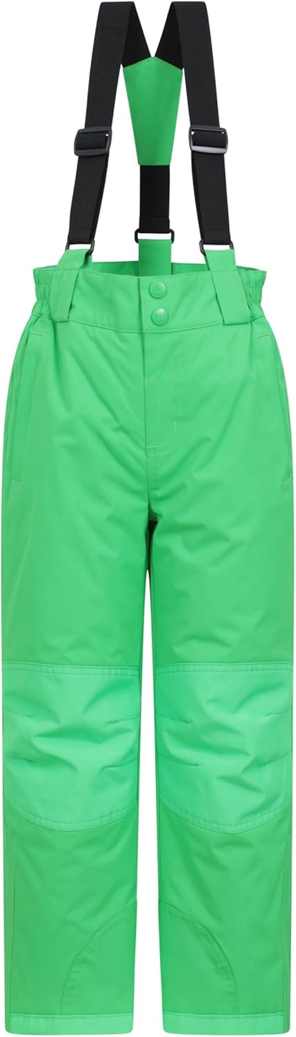 Bild von Mountain Warehouse Raptor Skihose für Kinder - Taschen, schneedichte Hose, abnehmbare Träger & Reißverschluss am Knöchel, Verstärkte Knie Winter - Jungen und Mädchen Spectra Green 11-12 Jahre