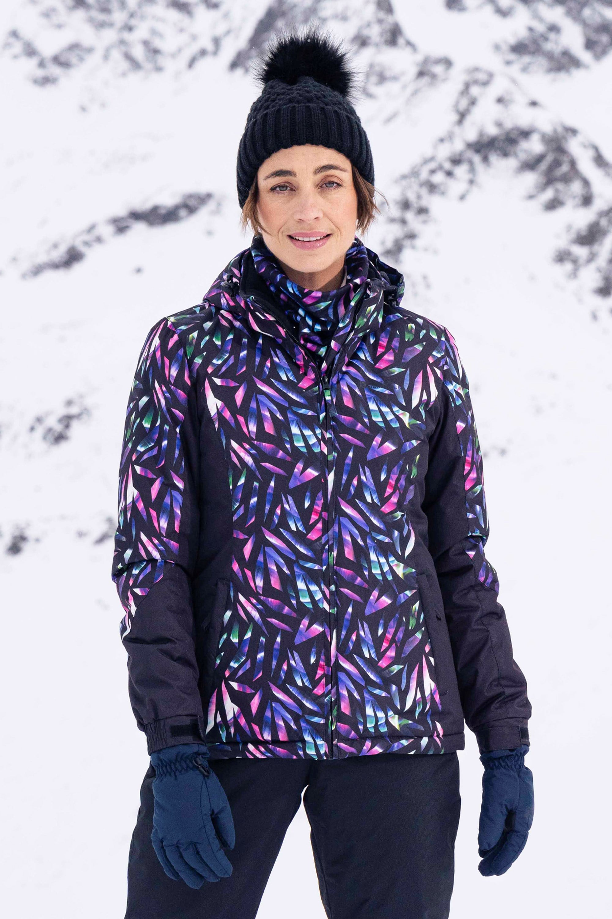 Bild von Dawn II Gemusterte Damen-Skijacke - Türkis