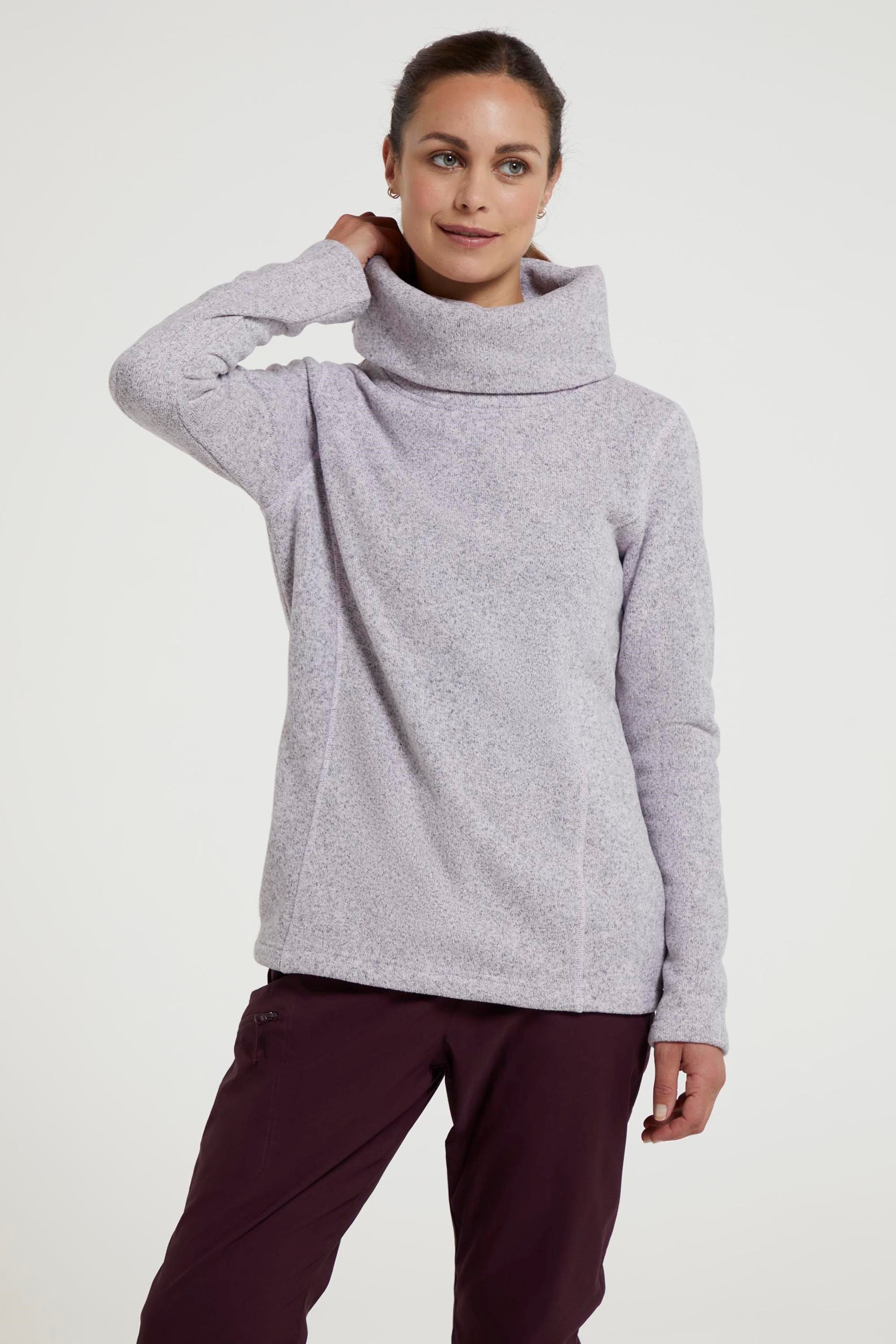 Bild von Idris Damen-Wasserfallkragenpullover - Lila