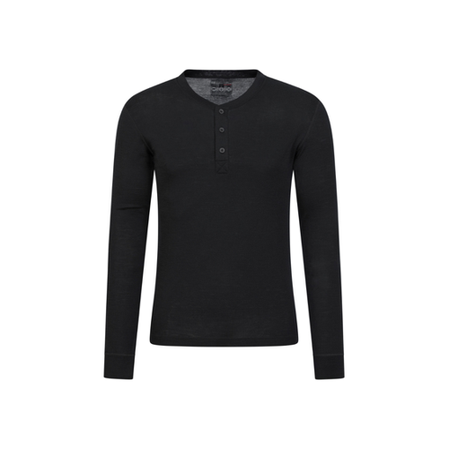 Bild von Henley Merino Herren Thermo-Top - Schwarz