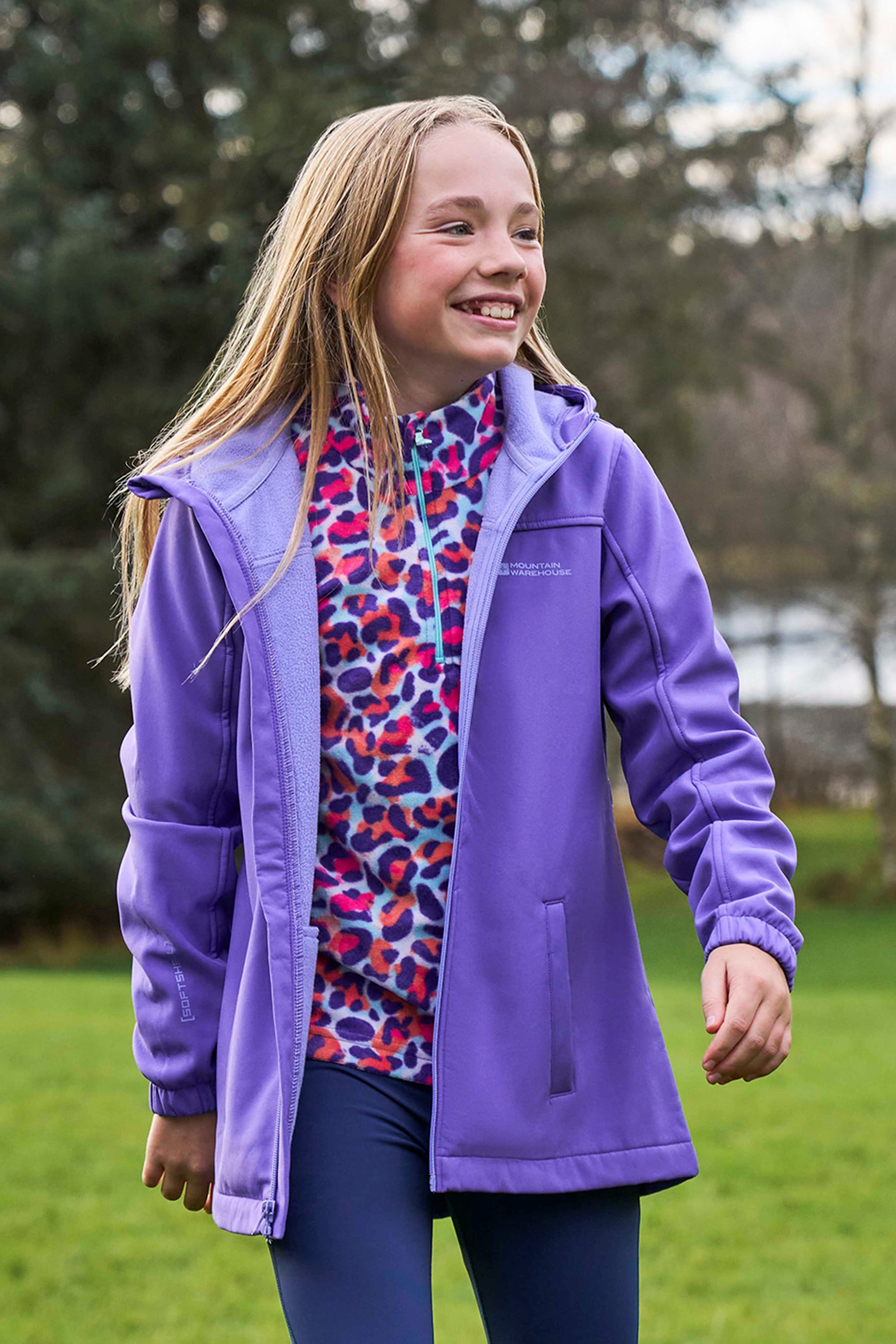 Bild von Exodus Lange Kinder Softshelljacke - Hell-Lila