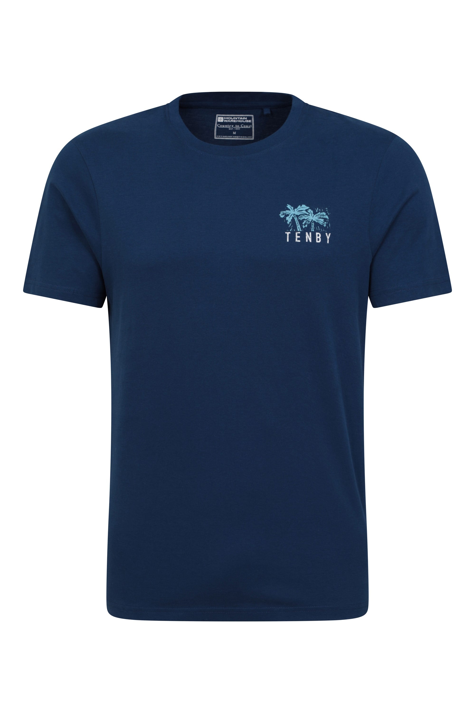 Bild von Tenby Gemustertes Herren T-Shirt - Marineblau