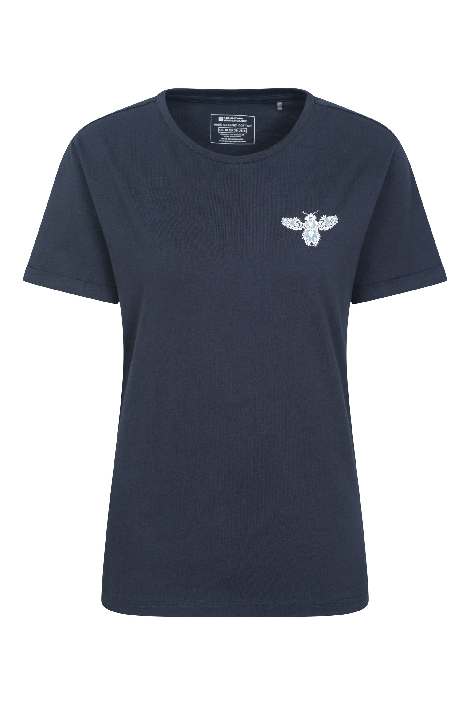 Bild von Mountain Warehouse Floral Bee Lockeres Damen T-Shirt Marine Damengröße EU 38
