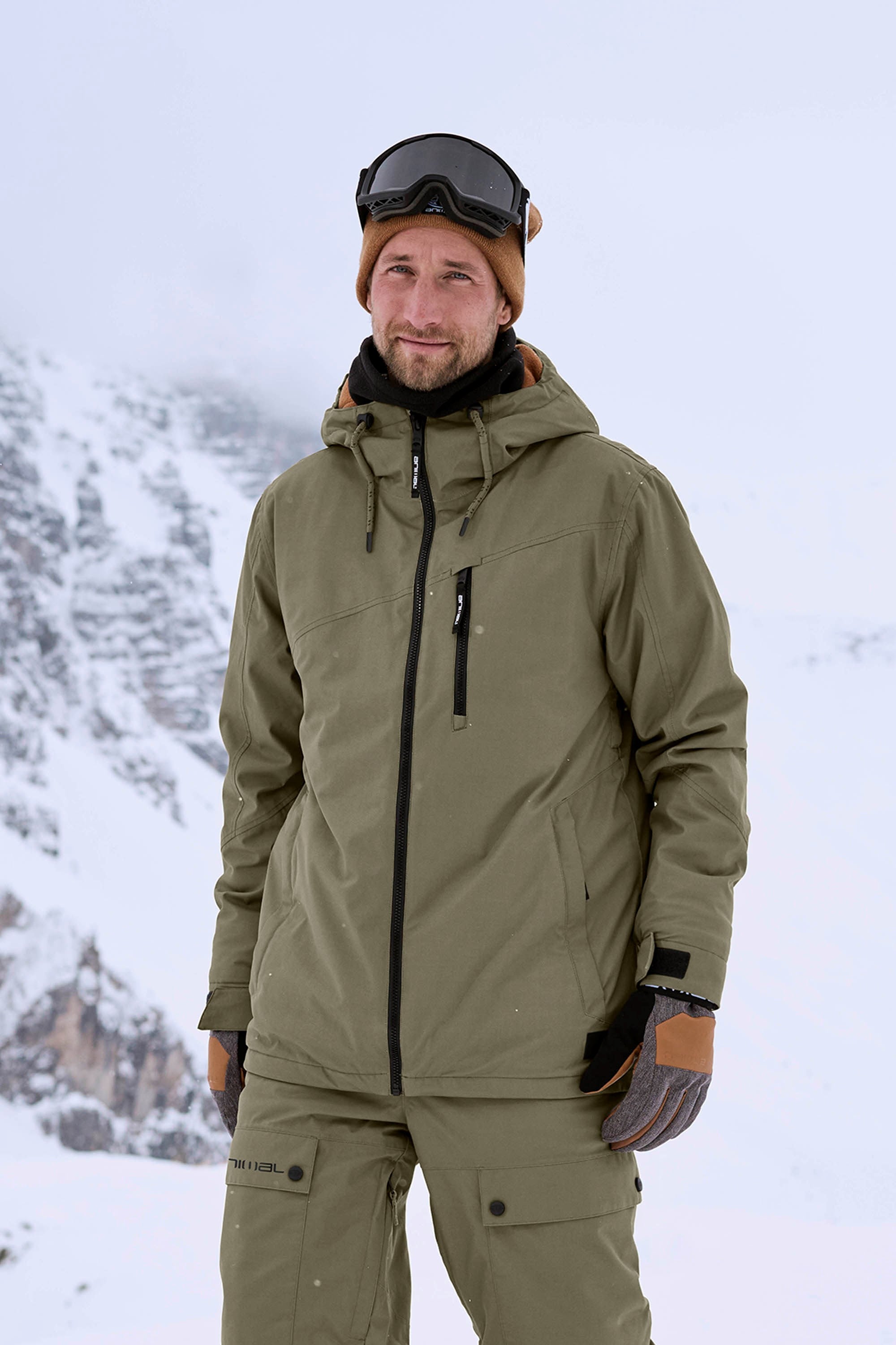 Bild von Laxx Logo Herren Skijacke - Khaki
