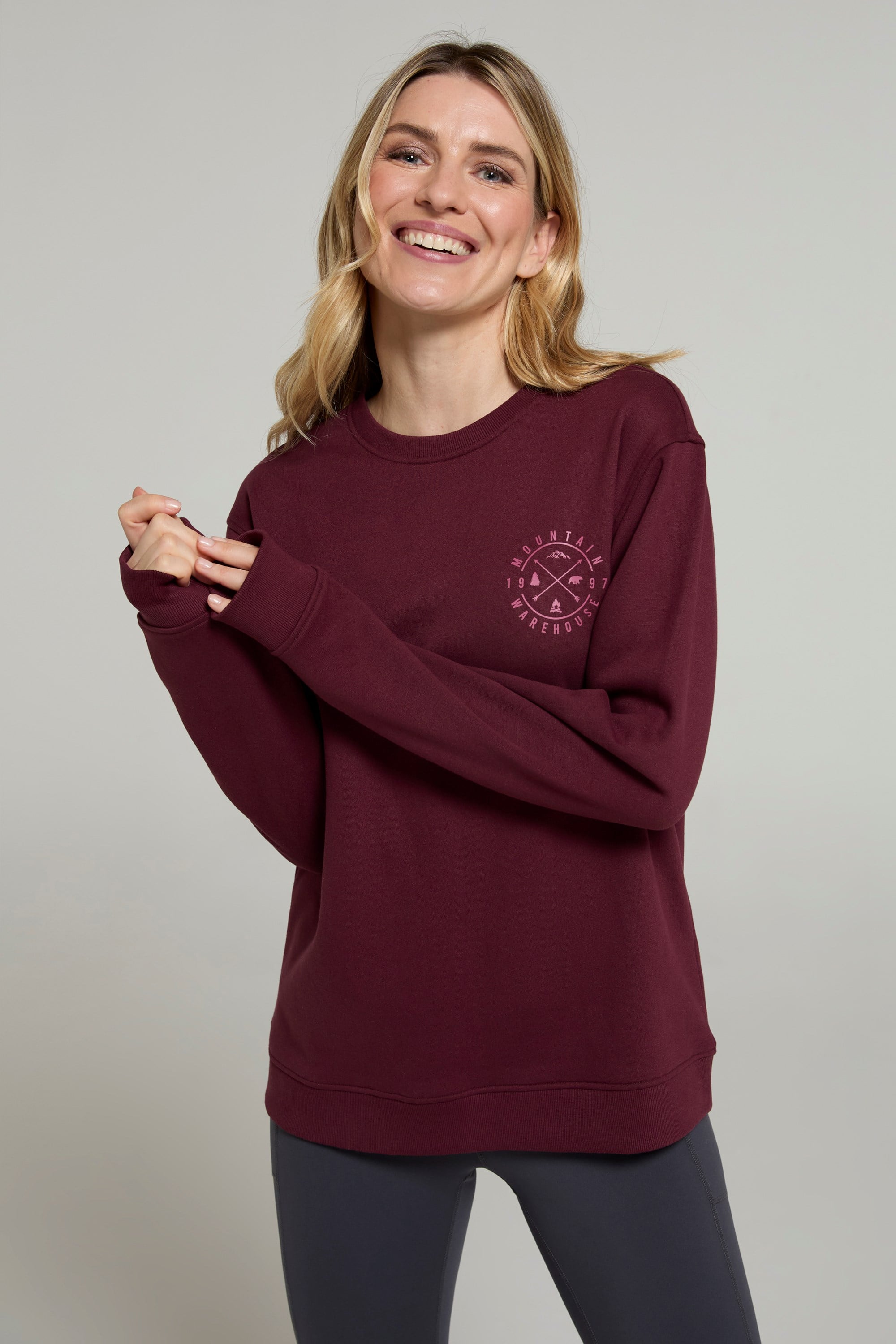 Bild von Mountain Compass Damen Sweatshirt - Burgunderrot
