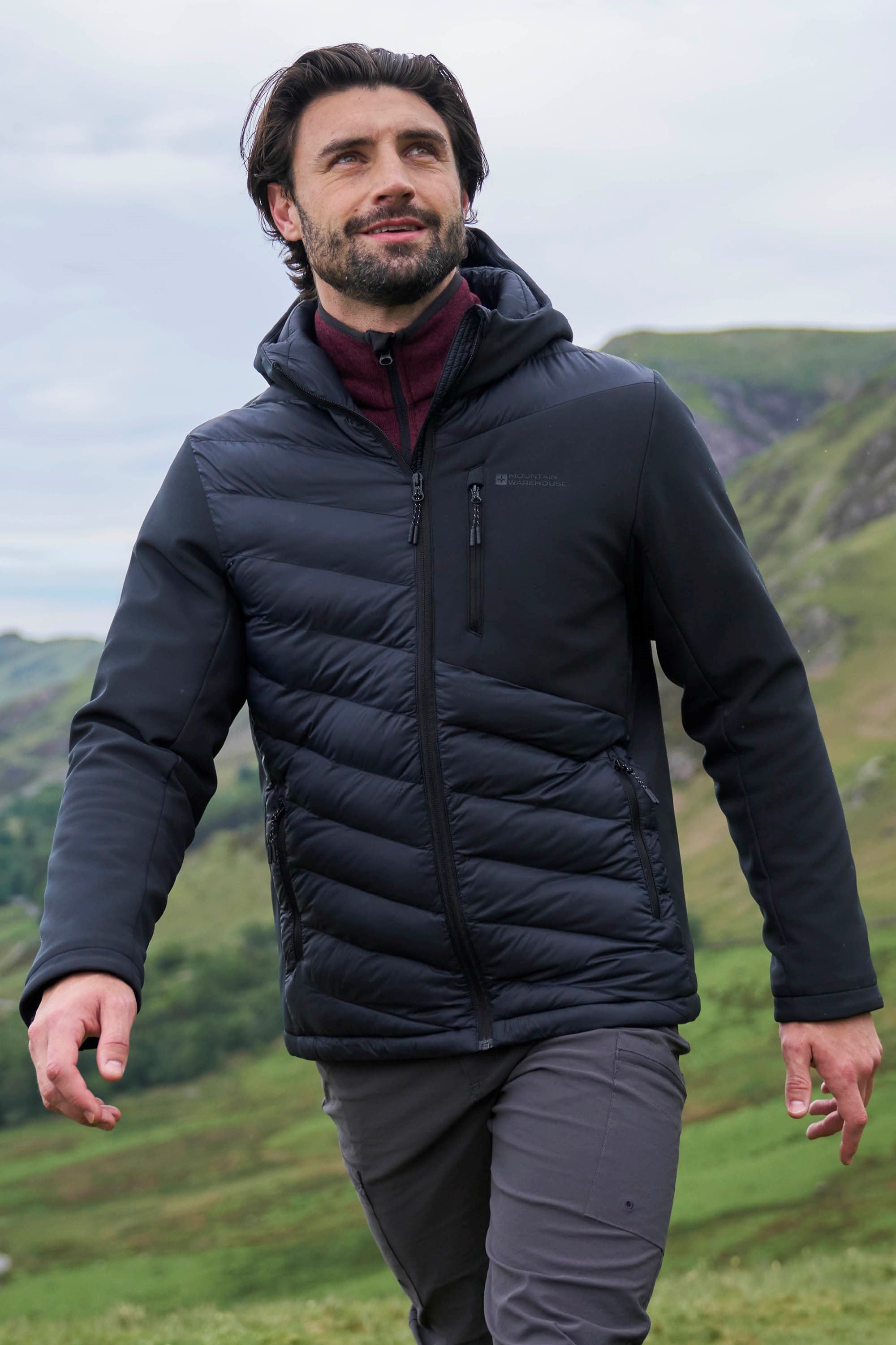 Bild von Agile Hybrid Wattierte Herrenjacke - Schwarz