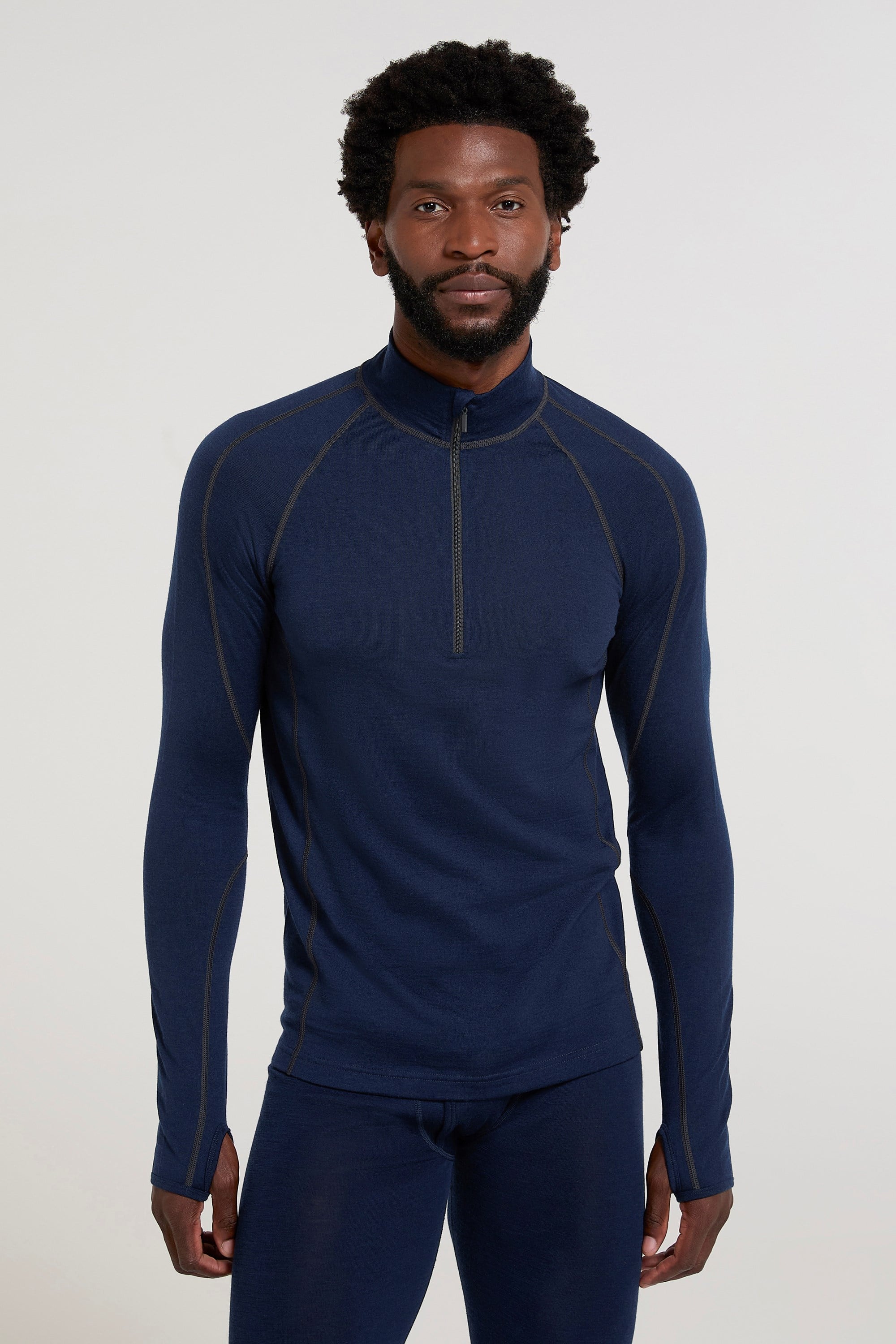 Bild von Asgard III Herren Merino-Top mit Reißverschluss - Dark Blau