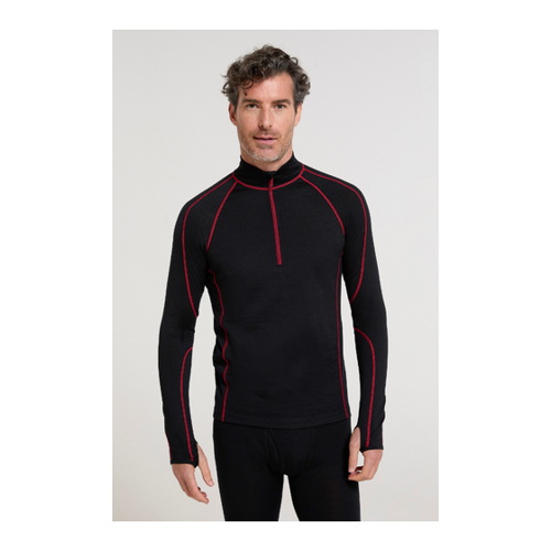 Bild von Asgard III Herren Merino-Top mit Reißverschluss - Rot