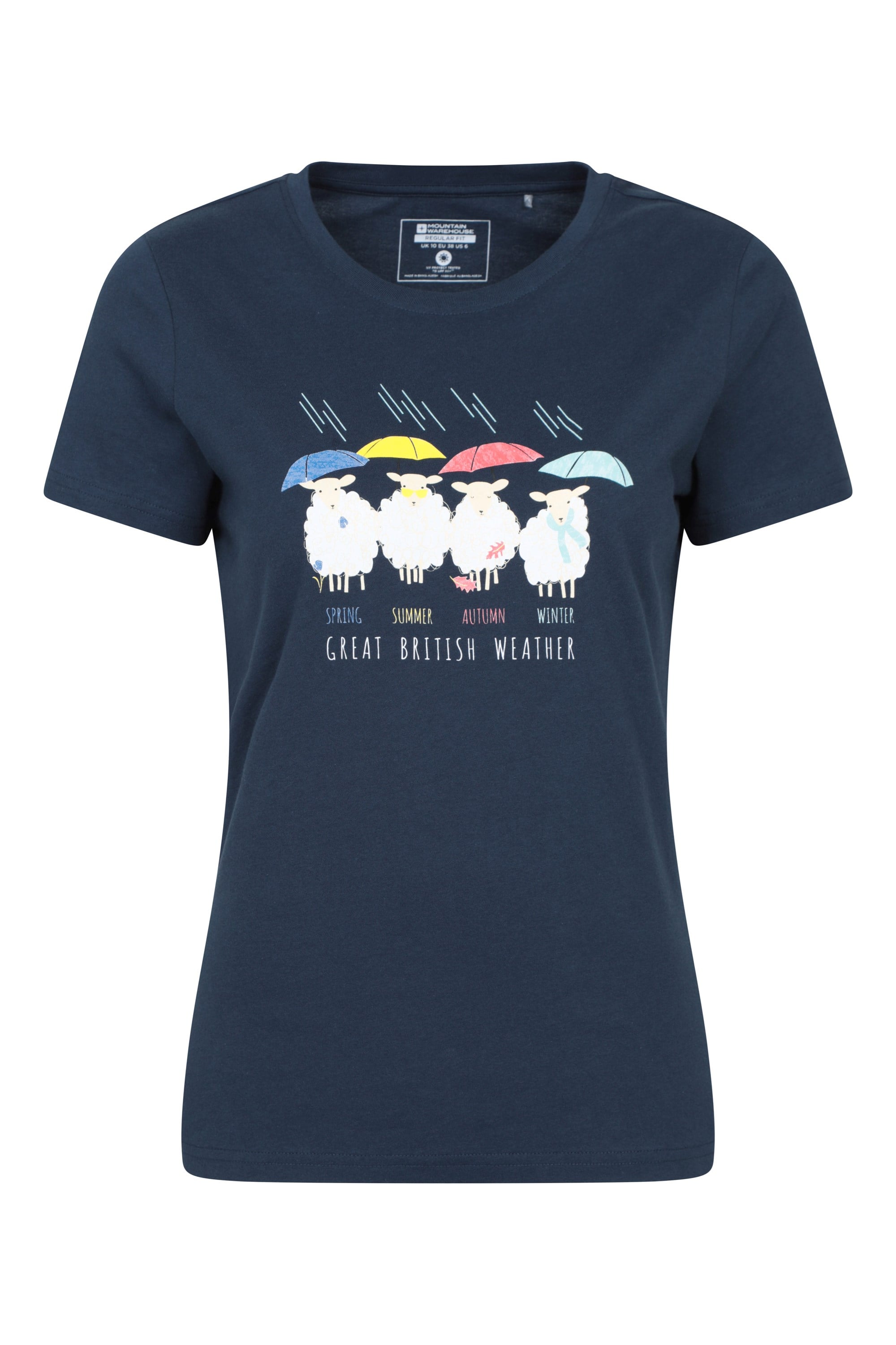 Bild von Great British Weather Damen T-Shirt - Marineblau