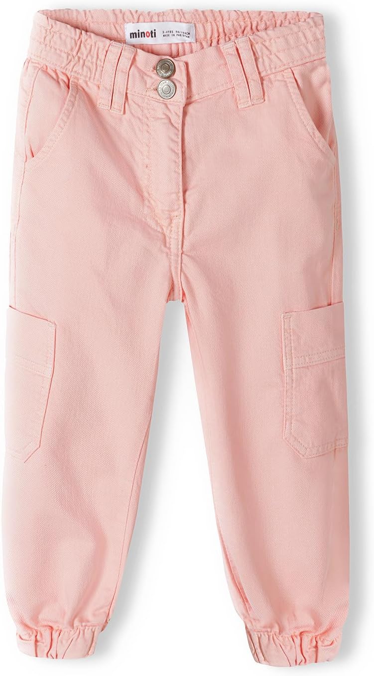 Bild von Minoti Cargohose für Mädchen (12m-14y) | Lässige Jogger-Chino für jeden Anlass | seitliche Einschubtaschen | Trendige Mode aus England
