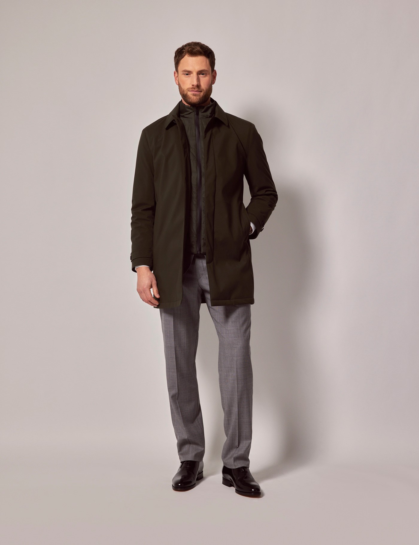 Bild von Hawes & Curtis Mac Regenmantel - olivgrün Olive Satin (Polyester) Uni Men's