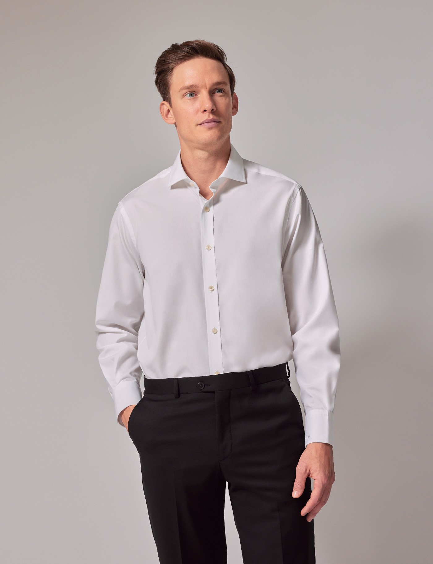 Bild von Hawes & Curtis Businesshemd – Classic Fit – Popeline weiß – 110 Jahre Anniversary Kollektion Baumwolle Uni Men's