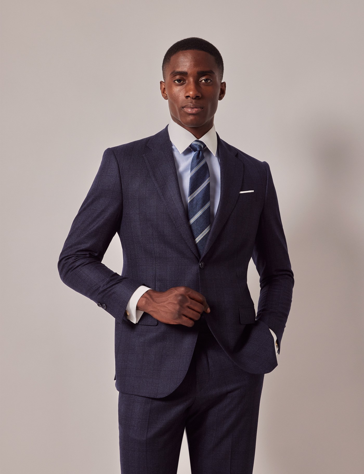 Bild von Hawes & Curtis Anzugsakko - Tailored Fit - Flanell - blau kariert - 1913 Kollection Wolle Men's