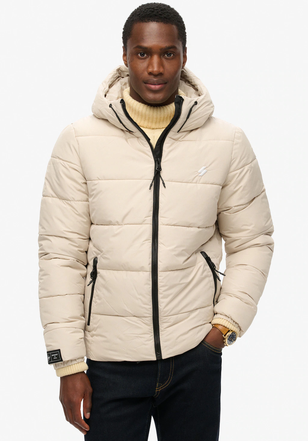 Bild von Superdry Steppjacke "HOODED SPORTS PUFFR JACKET", mit Kapuze, mit kontrastfarbener Stickerei