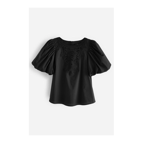Bild von Next Blusenshirt mit Puffärmeln und Häkeleinsatz