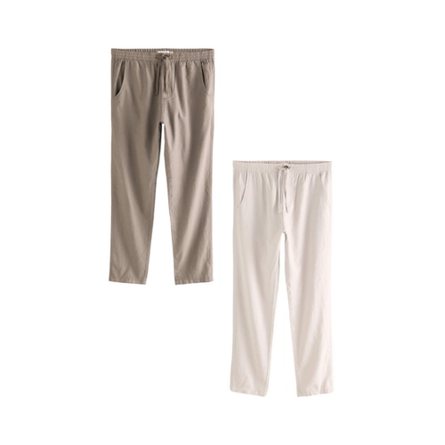 Bild von Next Stoffhose 2er-Pack mit Elastikbund und Kordelzug