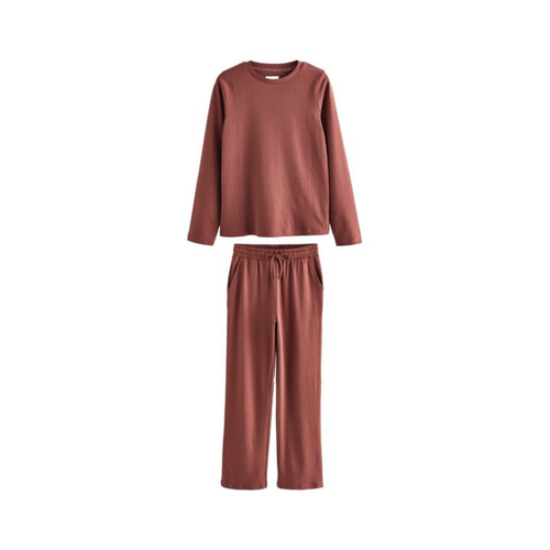 Bild von Next Pyjama Langärmeliger Pyjama aus 100 % schwerer Baumwolle (2 tlg)