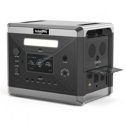 Bild von SolarPlay Stromerzeuger Q2501 Portable Power Station, 2400W/2160WH, 12 Ausgangsanschlüsse,aufgeladen in 1,5 Stunden