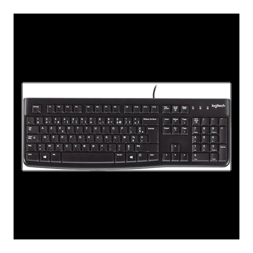 Bild von Logitech K120 Business Tastatur, US-Layout kabelgebunden, USB, schwarz, mit Spritzwasserschutz und nahezu geräuschlosem Anschlag