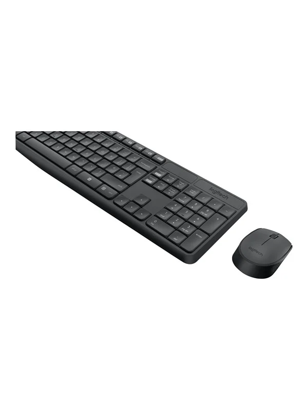 Bild von Logitech MK235, 920-007909, Volle Größe 100%, Kabellos, USB, QWERTZ, Grau, Maus enthalten