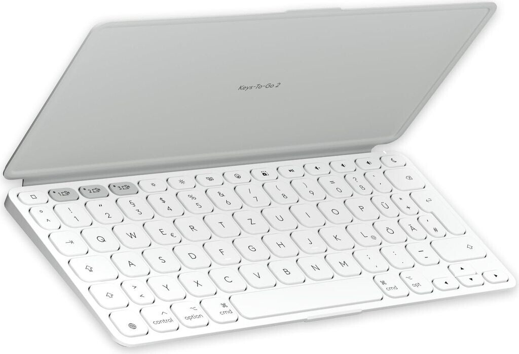 Bild von Logitech Keys-To-Go 2 for iPad - Tastatur - built-in cover - kabellos - Bluetooth LE - QWERTY - US International - Pale Gray (920-013018)