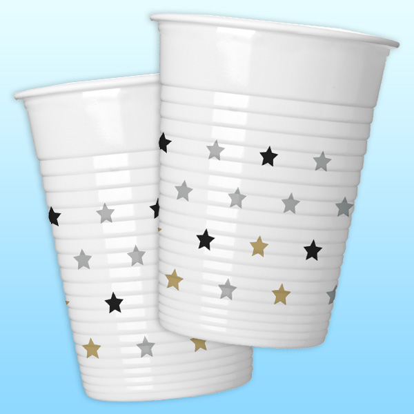 Bild von Meilensteine Sterne Plastikbecher, 8 Stk., 200ml