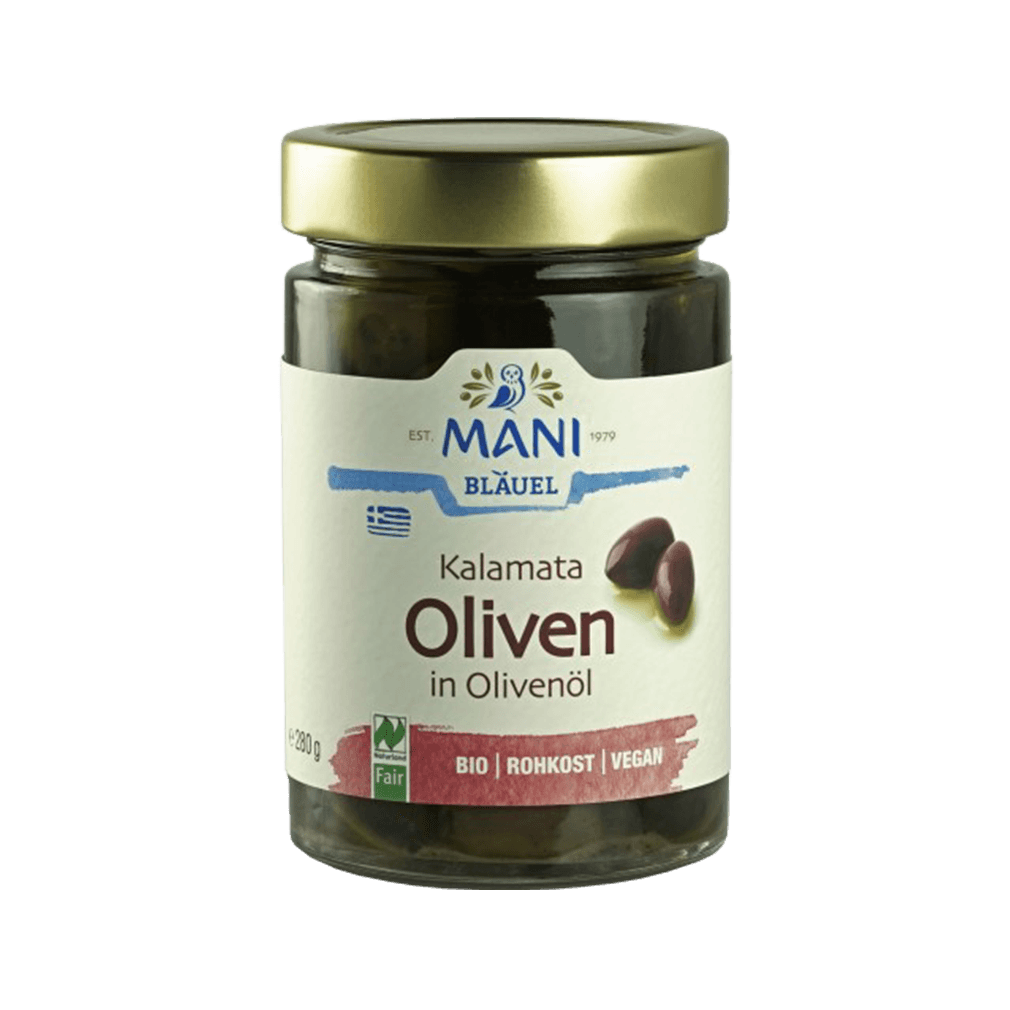 Bild von Mani Kalamata Oliven in Olivenöl, 280 gr Glas (180
