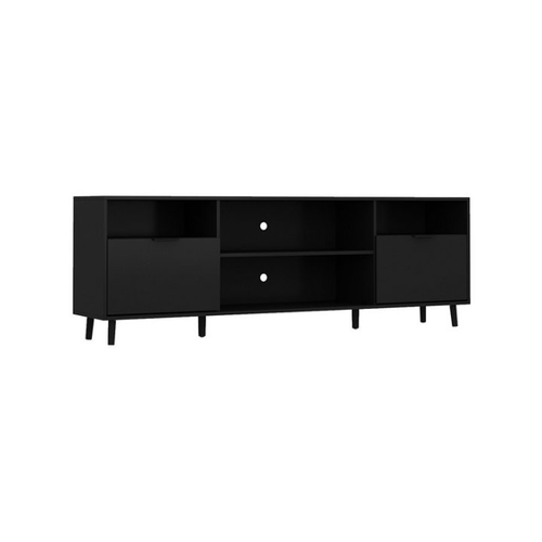 Bild von FUFU&GAGA Lowboard mit 2 Türen, TV-Schrank mit 4-Fach offenem Stauraum 180 CM