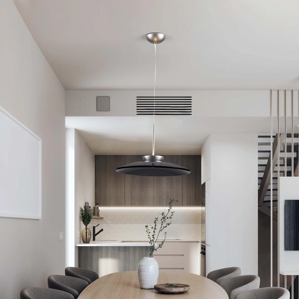 Bild von LED Pendelleuchte Esti in Schwarz-transparent und Nickel 21W 1420lm