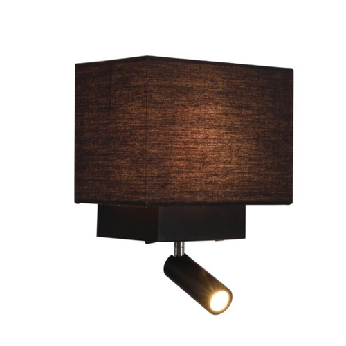 Bild von Moderne Wandleuchte in Schwarz-matt mit Lesearm