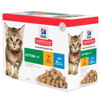 Bild von Hill's Science Plan Favourite Selection Kitten Nassfutter Huhn/Seefisch 12x85g