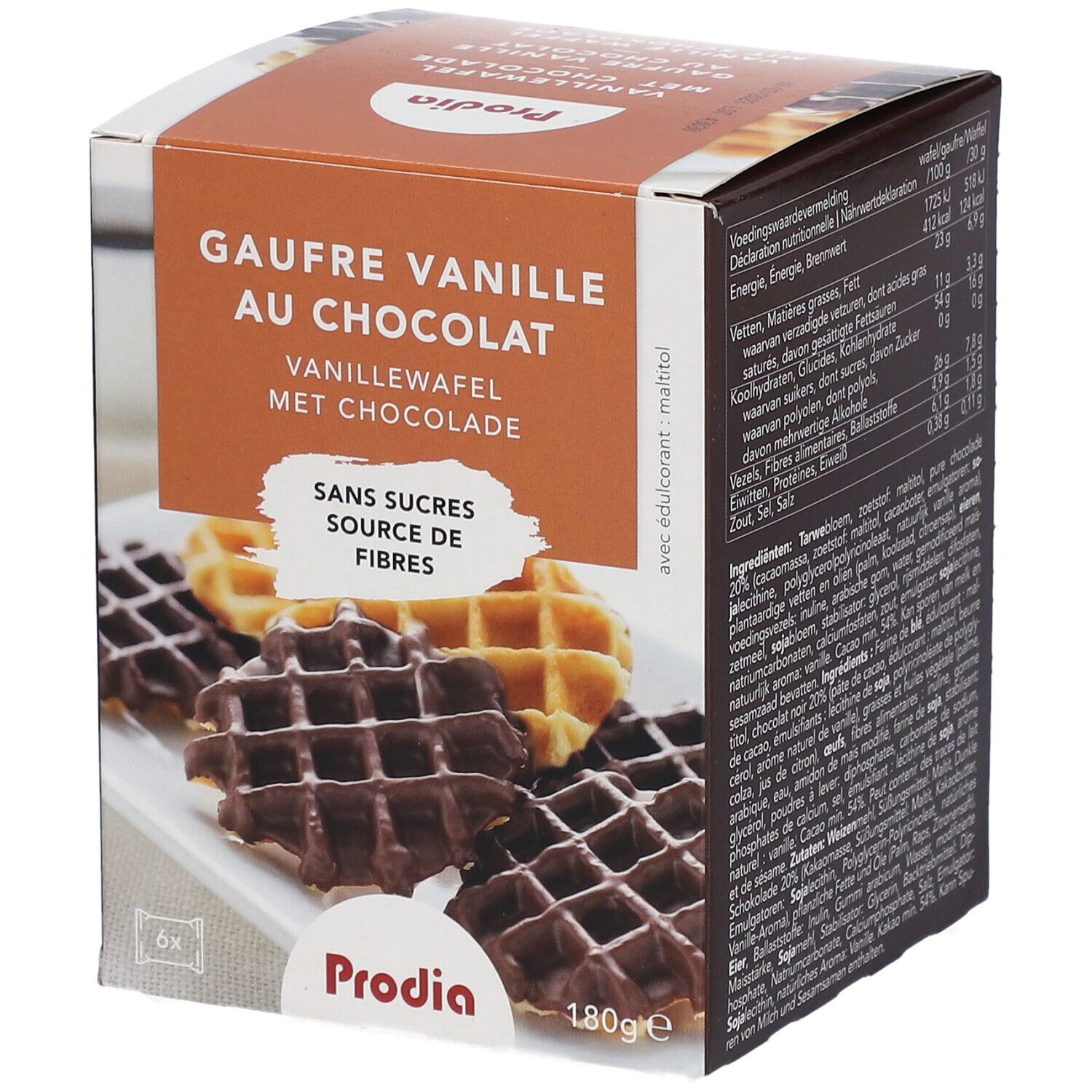 Bild von Prodia Vanille Waffeln mit Schokolade