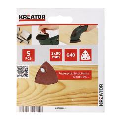 Bild von Kreator Schleifblätter Dreieckschleifer 90x90x90 mm Körnung G40 Holzbearbeitung