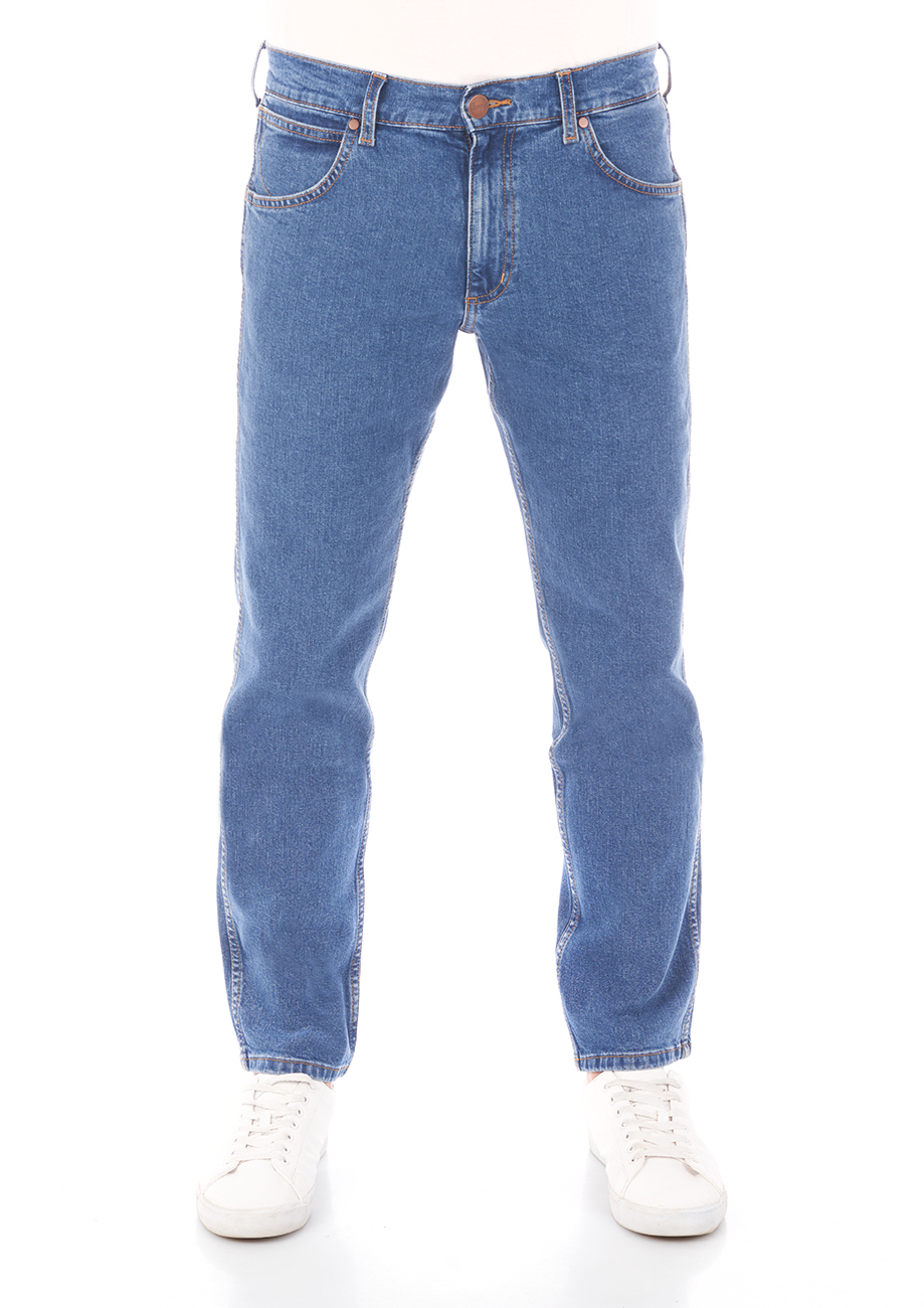 Bild von Wrangler Straight-Jeans Herren Jeanshose Greensboro Regular Fit Denim Hose mit Stretch