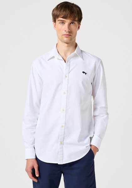 Bild von Wrangler® Freizeithemd, Regular Fit, Langarm, Kent-Kragen, für Herren, weiß, M