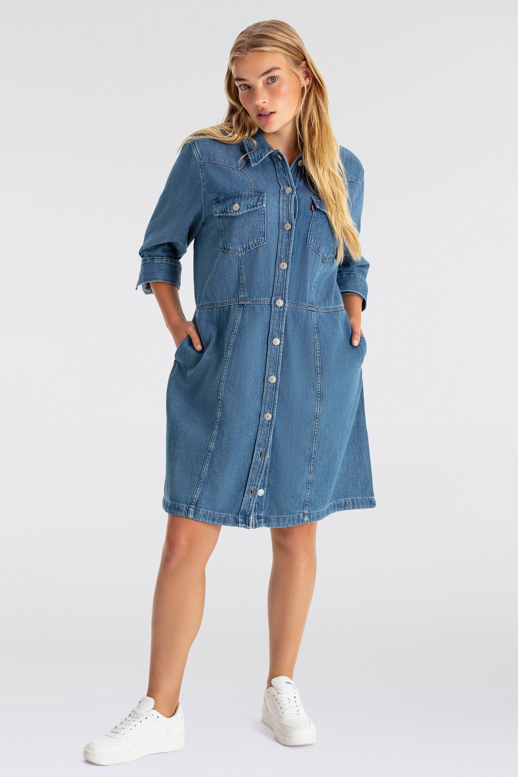 Bild von Levi's® Plus Jeanskleid, aus klassischem Baumwolldenim