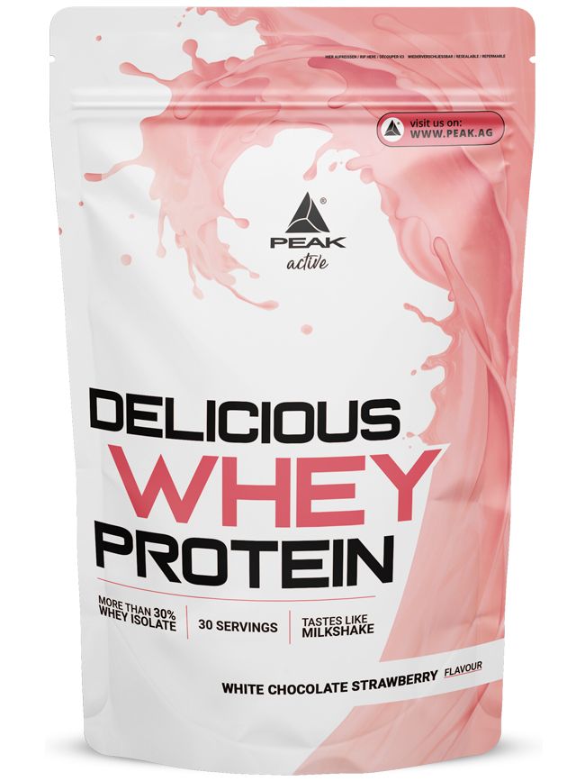 Bild von PEAK Delicious Whey Protein - Geschmack White Chocolate Strawberry