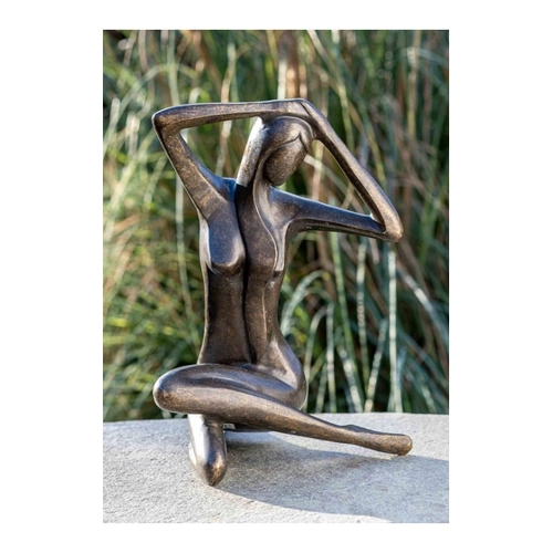 Bild von IDYL Gartenfigur - Bronze-Skulptur Sitzende Frau