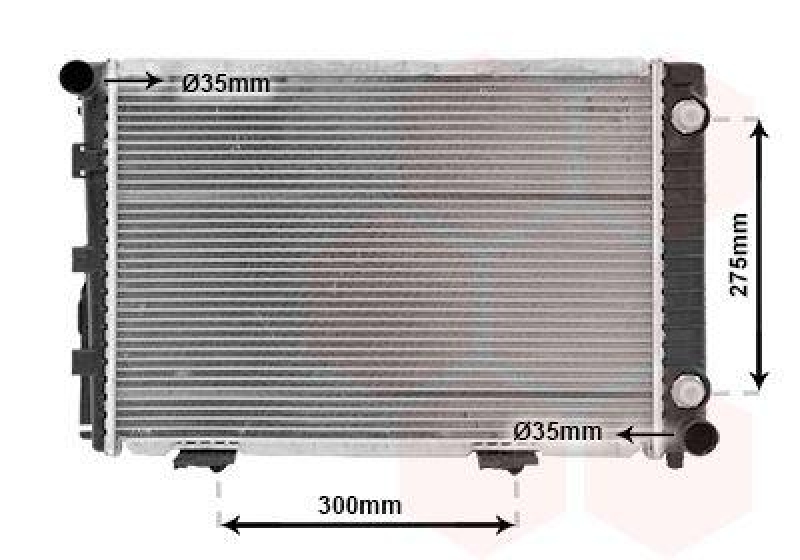 Bild von VAN WEZEL 30002110 Kühler, Motorkühlung Kühler, Wasserkühler, Autokühler Aluminium 530 375 40 mit Ölkühler Kühlrippen gelötet