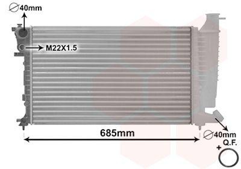 Bild von VAN WEZEL *** IR PLUS *** 40002137 Kühler, Motorkühlung Kühler, Wasserkühler, Autokühler