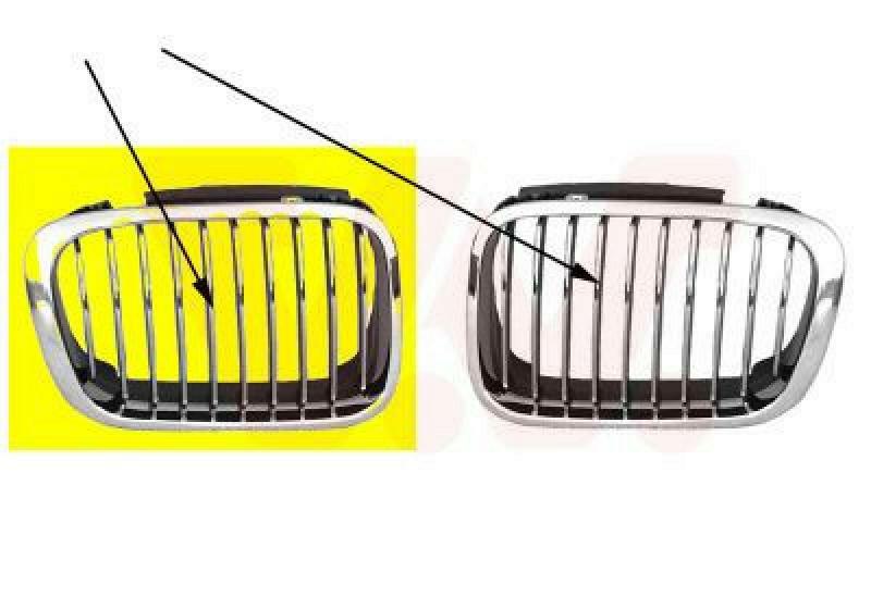 Bild von VAN WEZEL Kühlergitter ** Equipart rechts Chrom/schwarz für BMW 51138208490 5113-8208-490 0646518
