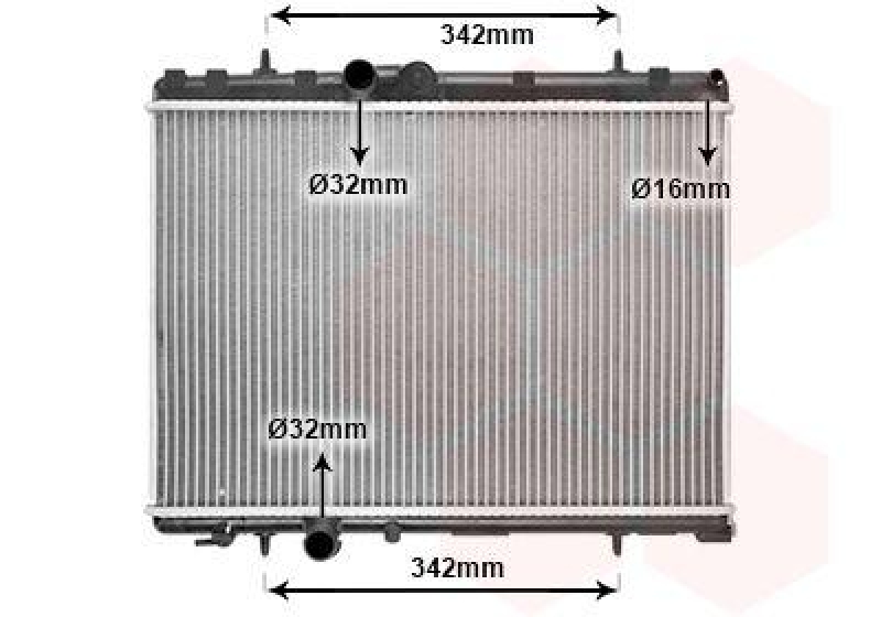 Bild von VAN WEZEL 40002265 Kühler, Motorkühlung Kühler, Wasserkühler, Autokühler Aluminium 380 558 27 Kühlrippen gelötet