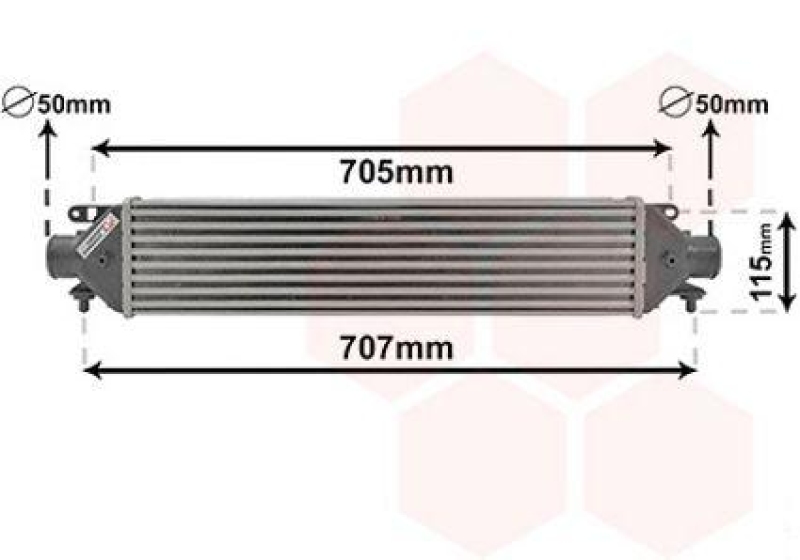 Bild von VAN WEZEL 17004321 Ladeluftkühler Intercooler ALFA ROMEO: Giulietta Hatchback, FIAT: Doblo II Box Body / Estate