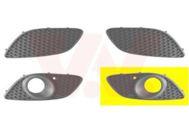 Bild von VAN WEZEL 3796593 Lüftungsgitter Stoßstange Gitter, Lüftungsgitter, Stoßfänger vorne links mit Loch/Löchern für Nebellampen