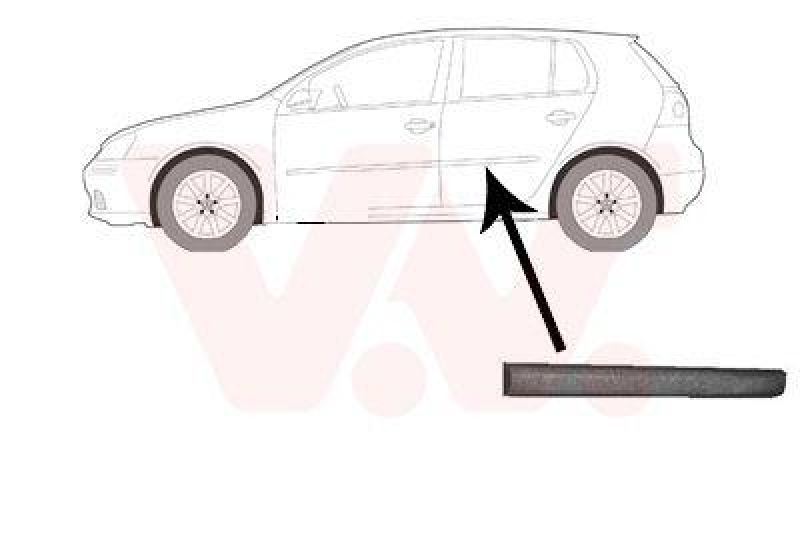 Bild von VAN WEZEL Zier-/Schutzleiste, Tür hinten links schwarz für VW 1K48537539B9 5894405