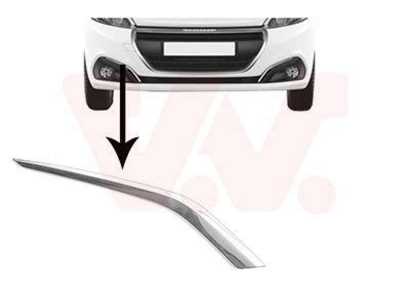 Bild von VAN WEZEL Zier-/Schutzleiste, Stoßfänger vorne rechts Chrom für PEUGEOT CITROËN/PEUGEOT 1613503380 4035582