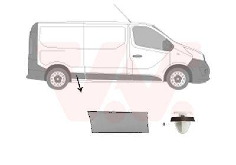 Bild von VAN WEZEL Zier-/Schutzleiste, Seitenwand hinten rechts geclipst für RENAULT OPEL 788125239R 95517462 4396408